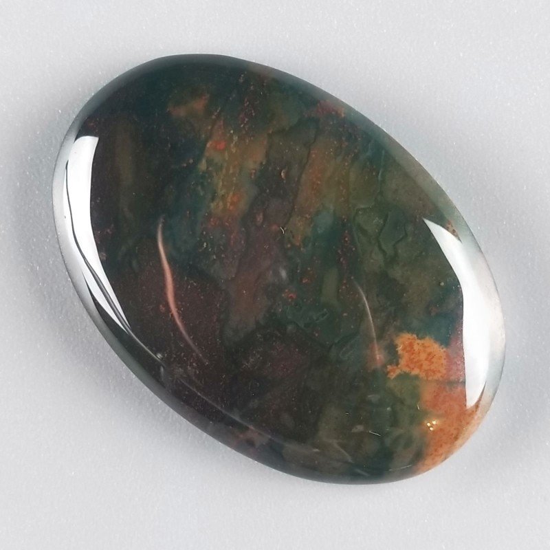 Eliotropio Naturale Forma Ovale Piatto Cabochon Liscio Fatto a Mano 40X27X6mm 11,40gm 1pz