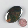 Eliotropio Naturale Forma Ovale Piatto Cabochon Liscio Fatto a Mano 40X27X6mm 11,40gm 1pz
