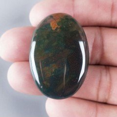 Eliotropio Naturale Forma Ovale Piatto Cabochon Liscio Fatto a Mano 40X27X6mm 11,40gm 1pz