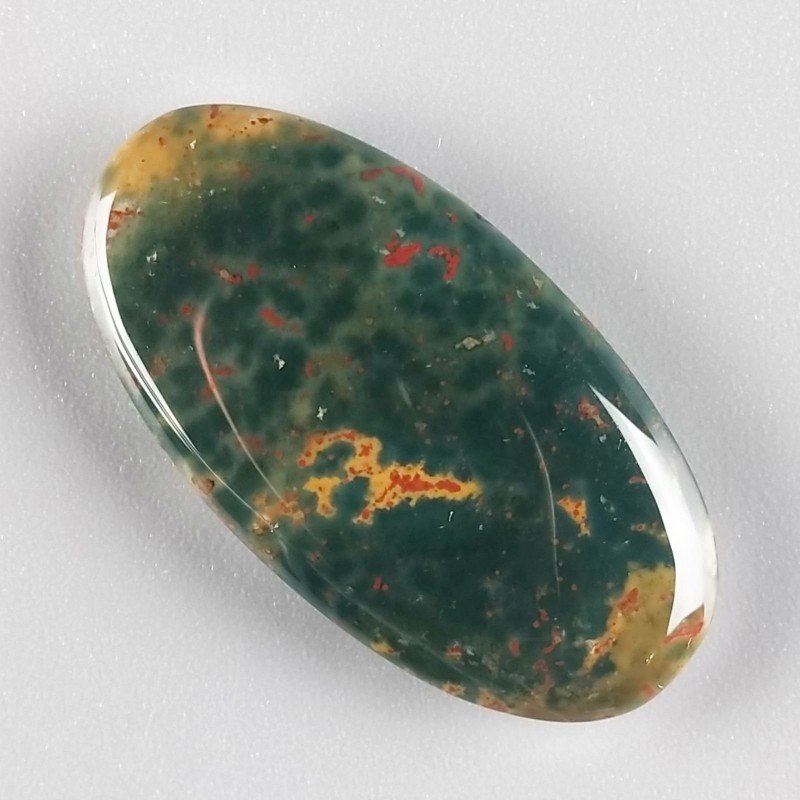 Eliotropio Naturale Forma Ovale Piatto Cabochon Liscio Fatto a Mano 34X18X5mm 5,30gm 1pz