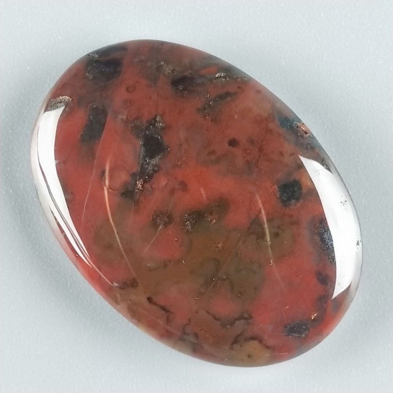 Eliotropio Naturale Forma Ovale Piatto Cabochon Liscio Fatto a Mano 37X26X5mm 10,05gm 1pz
