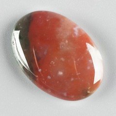 Eliotropio Naturale Forma Ovale Piatto Cabochon Liscio Fatto a Mano 35x23mm 8,68gm 1pz