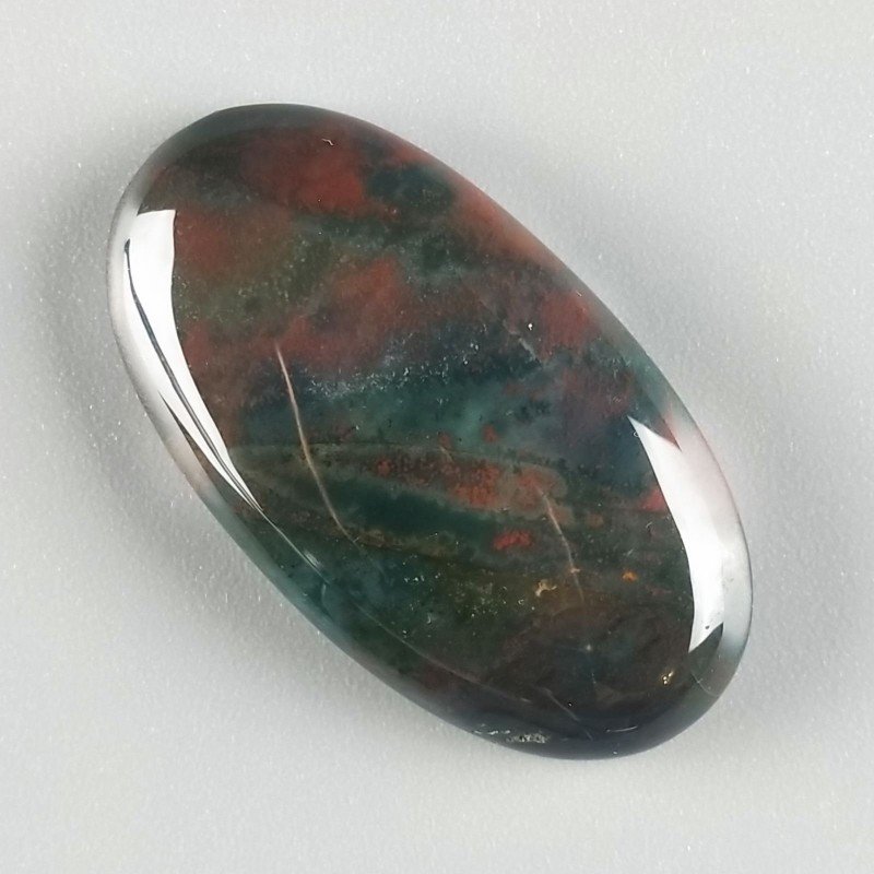 Eliotropio Naturale Forma Ovale Piatto Cabochon Liscio Fatto a Mano 37X20X6mm 8,10gm 1pz