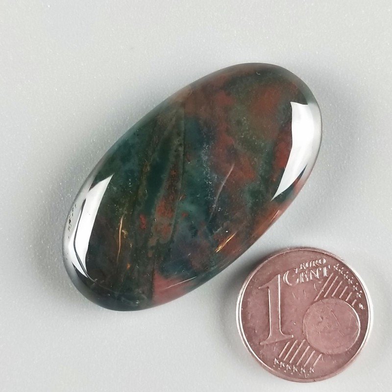 Eliotropio Naturale Forma Ovale Piatto Cabochon Liscio Fatto a Mano 37X20X6mm 8,10gm 1pz