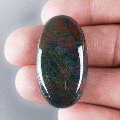 Eliotropio Naturale Forma Ovale Piatto Cabochon Liscio Fatto a Mano 37X20X6mm 8,10gm 1pz