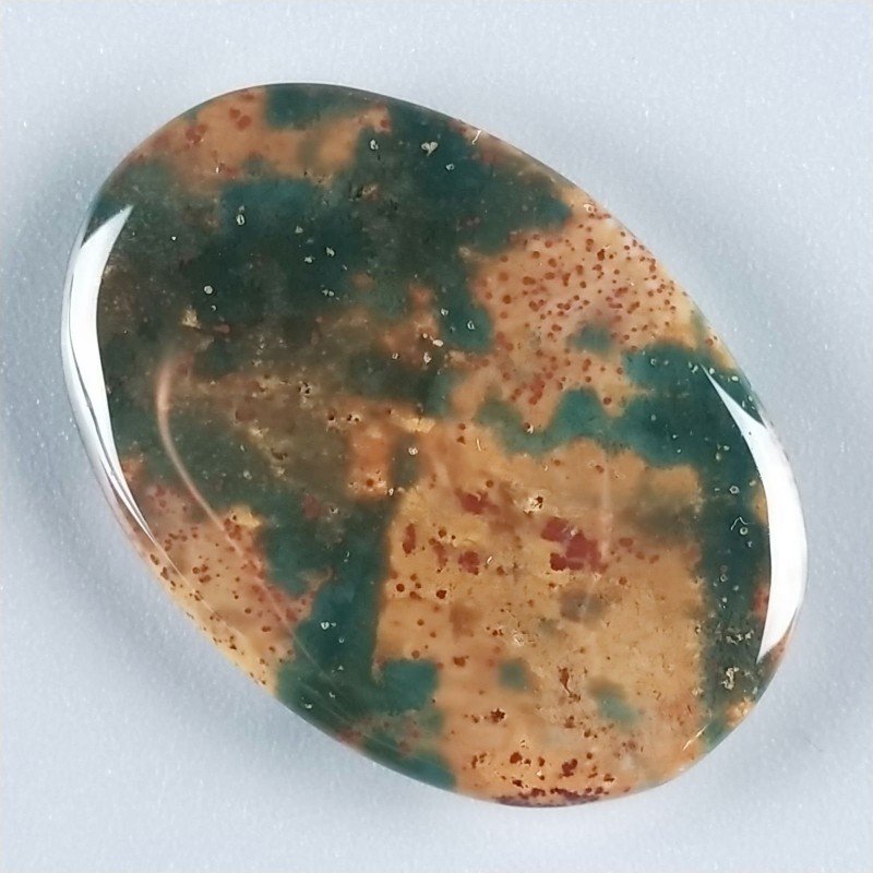 Eliotropio Naturale Forma Ovale Piatto Cabochon Liscio Fatto a Mano 34X24X4mm 6,70gm 1pz
