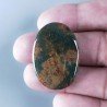 Eliotropio Naturale Forma Ovale Piatto Cabochon Liscio Fatto a Mano 34X24X4mm 6,70gm 1pz