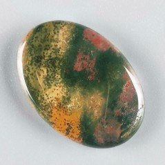 Eliotropio Naturale Forma Ovale Piatto Cabochon Liscio Fatto a Mano 38X26X5mm 9,55gm 1pz