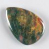 Eliotropio Naturale Forma Goccia Piatto Cabochon Liscio Fatto a Mano 39X28X6mm 10,60gm 1pz