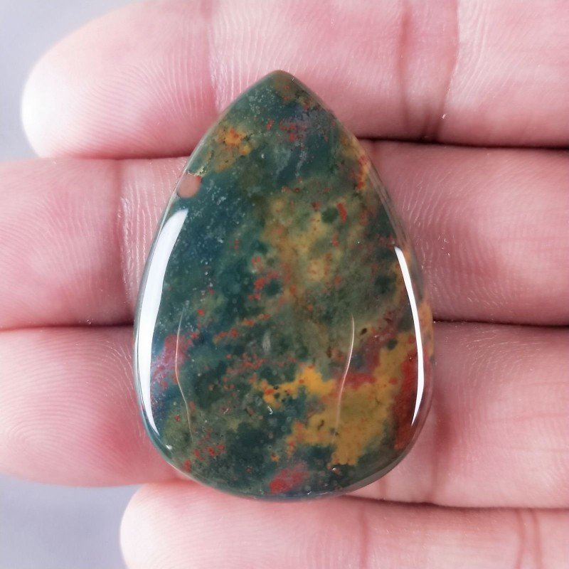 Eliotropio Naturale Forma Goccia Piatto Cabochon Liscio Fatto a Mano 39X28X6mm 10,60gm 1pz Eliotropio Naturale Forma Goccia Piatto Cabochon Liscio Fatto a Mano 39X28X6mm 10,60gm 1pz