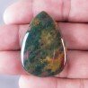 Eliotropio Naturale Forma Goccia Piatto Cabochon Liscio Fatto a Mano 39X28X6mm 10,60gm 1pz