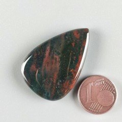 Eliotropio Naturale Forma Goccia Piatto Cabochon Liscio Fatto a Mano 34X23X5mm 6,60gm 1pz