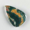 Eliotropio Naturale Forma Goccia Piatto Cabochon Liscio Fatto a Mano 44X29X6mm 12,60gm 1pz