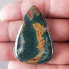 Eliotropio Naturale Forma Goccia Piatto Cabochon Liscio Fatto a Mano 44X29X6mm 12,60gm 1pz