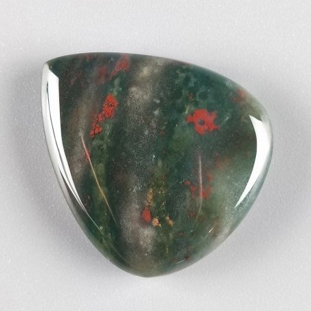 Eliotropio Naturale Forma Goccia Piatto Cabochon Liscio Fatto a Mano 34X30X6mm 11,00gm 1pz