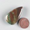 Eliotropio Naturale Forma Goccia Piatto Cabochon Liscio Fatto a Mano 32X18X7mm 7,10gm 1pz