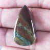 Eliotropio Naturale Forma Goccia Piatto Cabochon Liscio Fatto a Mano 32X18X7mm 7,10gm 1pz