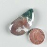 Eliotropio Naturale Forma Fantasia Piatto Cabochon Liscio Fatto a Mano 32X17X5mm 5,00gm 1pz