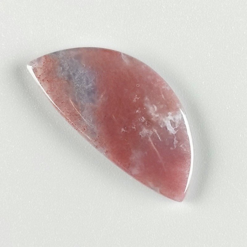Eliotropio Naturale Forma Fantasia Piatto Cabochon Liscio Fatto a Mano 36X17X4mm 3,60gm 1pz