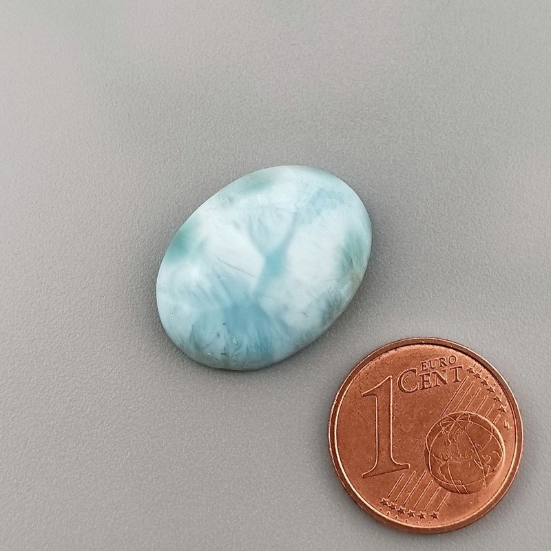 Larimar Naturale Forma Ovale Piatto Cabochon Liscio Fatto a Mano 20X15X6mm 14,80 Carati 1pz