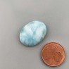 Larimar Naturale Forma Ovale Piatto Cabochon Liscio Fatto a Mano 20X15X6mm 14,80 Carati 1pz