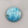 Larimar Naturale Forma Tondo Piatto Cabochon Liscio Fatto a Mano 14mm 1pz