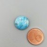 Larimar Naturale Forma Tondo Piatto Cabochon Liscio Fatto a Mano 14mm 1pz