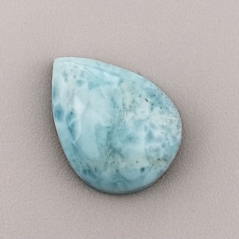 Larimar Naturale Forma Goccia Piatto Cabochon Liscio Fatto a Mano 16X12X5mm 8,15 Carati 1pz
