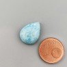 Larimar Naturale Forma Goccia Piatto Cabochon Liscio Fatto a Mano 16X12X5mm 8,15 Carati 1pz