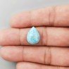 Larimar Naturale Forma Goccia Piatto Cabochon Liscio Fatto a Mano 16X12X5mm 8,15 Carati 1pz