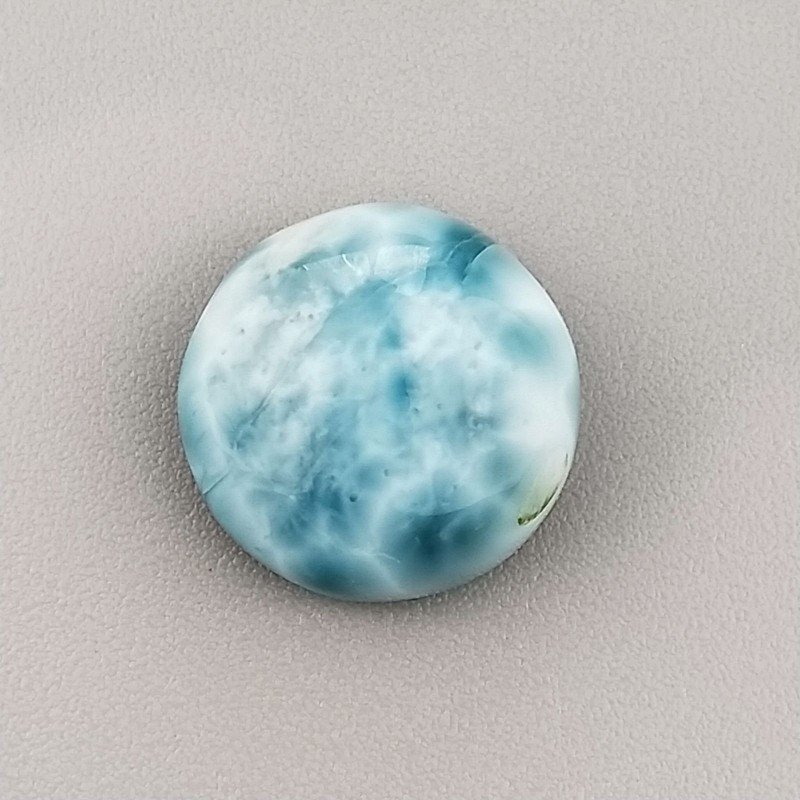 Larimar Naturale Forma Tondo Piatto Cabochon Liscio Fatto a Mano 13mm 1pz Larimar Naturale Forma Tondo Piatto Cabochon Liscio Fatto a Mano 13mm 1pz