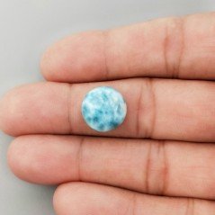Larimar Naturale Forma Tondo Piatto Cabochon Liscio Fatto a Mano 13mm 1pz Larimar Naturale Forma Tondo Piatto Cabochon Liscio Fatto a Mano 13mm 1pz