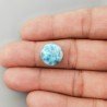 Larimar Naturale Forma Tondo Piatto Cabochon Liscio Fatto a Mano 13mm 1pz