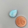 Larimar Naturale Forma Goccia Piatto Cabochon Liscio Fatto a Mano 14X10X5mm 5,35 Carati 1pz