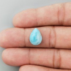 Larimar Naturale Forma Goccia Piatto Cabochon Liscio Fatto a Mano 14X10X5mm 5,35 Carati 1pz