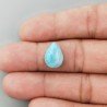 Larimar Naturale Forma Goccia Piatto Cabochon Liscio Fatto a Mano 14X10X5mm 5,35 Carati 1pz