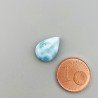 Larimar Naturale Forma Goccia Piatto Cabochon Liscio Fatto a Mano 14X10X4mm 4,15 Carati 1pz