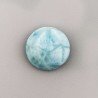 Larimar Naturale Forma Tondo Piatto Cabochon Liscio Fatto a Mano 15mm 1pz