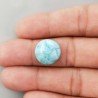 Larimar Naturale Forma Tondo Piatto Cabochon Liscio Fatto a Mano 15mm 1pz