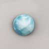 Larimar Naturale Forma Tondo Piatto Cabochon Liscio Fatto a Mano 11mm 1pz