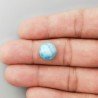 Larimar Naturale Forma Tondo Piatto Cabochon Liscio Fatto a Mano 11mm 1pz