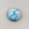 Larimar Naturale Forma Tondo Piatto Cabochon Liscio Fatto a Mano 12mm 1pz