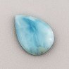 Larimar Naturale Forma Goccia Piatto Cabochon Liscio Fatto a Mano14X10X3mm 3,85 Carati 1pz