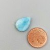 Larimar Naturale Forma Goccia Piatto Cabochon Liscio Fatto a Mano14X10X3mm 3,85 Carati 1pz
