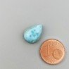 Larimar Naturale Forma Goccia Piatto Cabochon Liscio Fatto a Mano 14X10X5mm 5,90 Carati 1pz