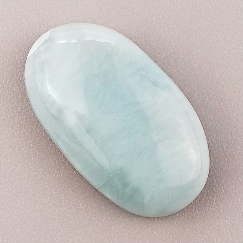Larimar Grezzo Naturale Forma Ovale Piatto Cabochon Liscio Fatto a Mano 22X13mm 3,01gm 1pz