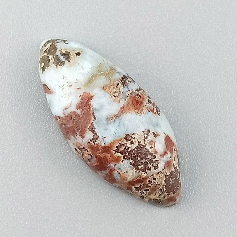 Larimar Grezzo Naturale Forma Marquise Piatto Cabochon Liscio Fatto a Mano 25X10mm 2,37gm 1pz