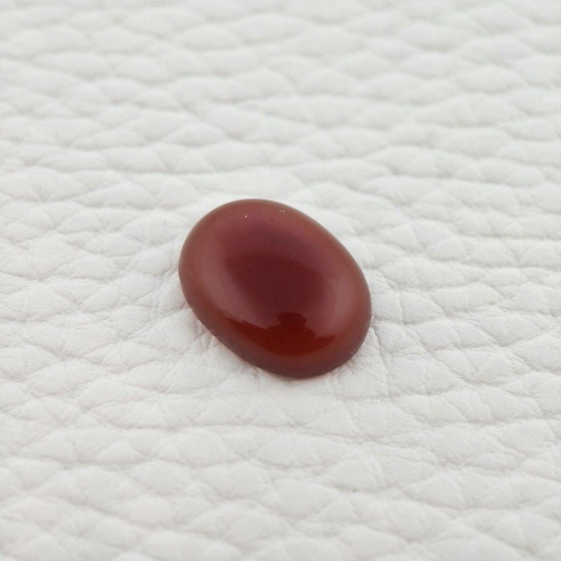 Corniola Naturale Forma Ovale Piatto Cabochon Liscio Fatto a Mano 15X11X4mm 7,00 Carati 1pz
