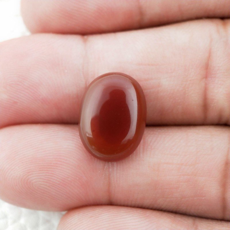 Corniola Naturale Forma Ovale Piatto Cabochon Liscio Fatto a Mano 15X11X4mm 7,00 Carati 1pz