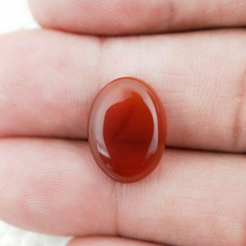 Corniola Naturale Forma Ovale Piatto Cabochon Liscio Fatto a Mano 16X12X3mm 5,70 Carati 1pz